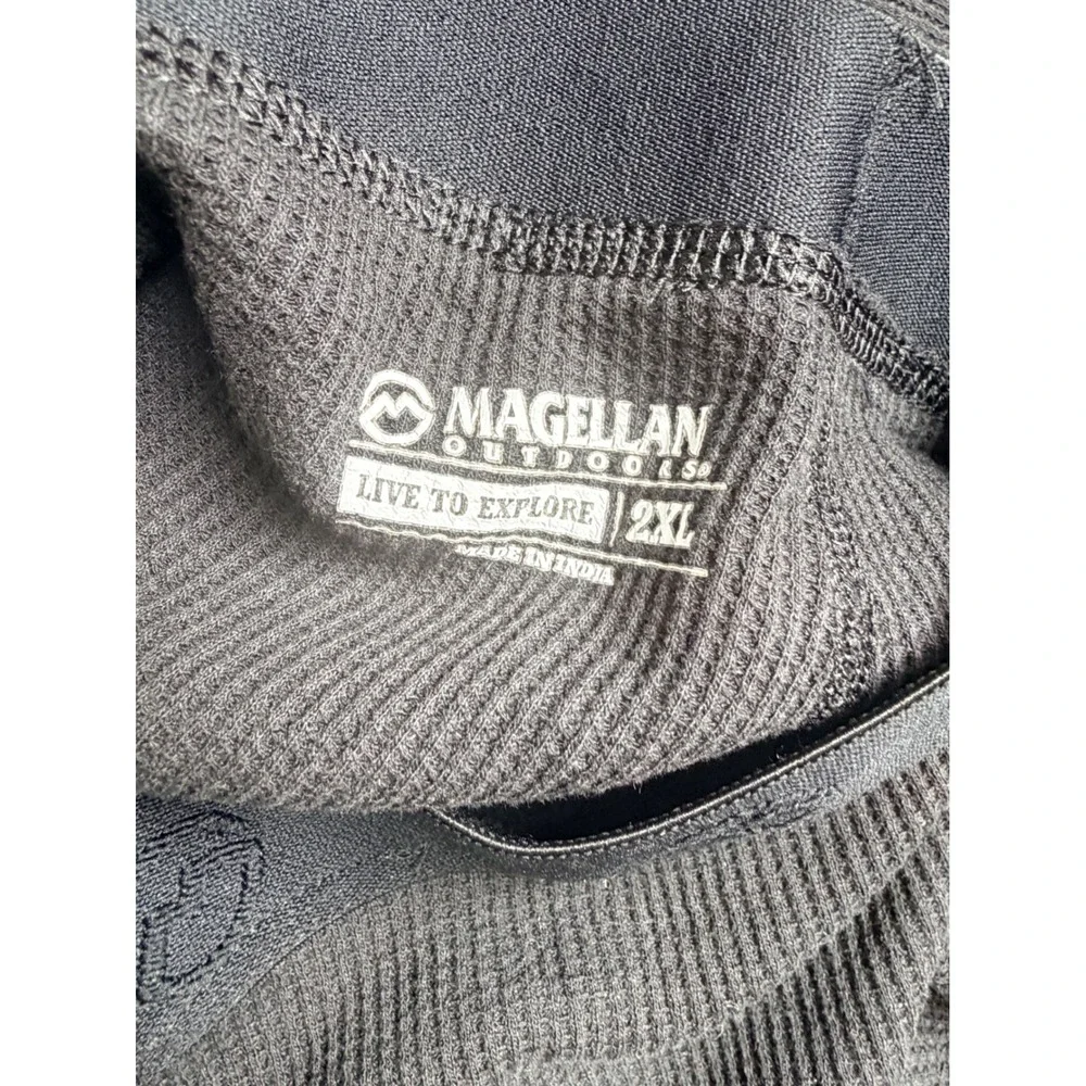 Magellan Outdoors Mens Thermal Base Layer Pants Black Waffle Knit 2XL Long Johns